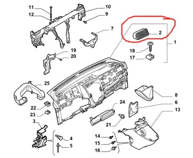 Doblo Kalorifer Havalandırma Izgarası