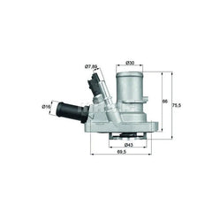 Mito Termostat 2008-2014 Mahle 55202176