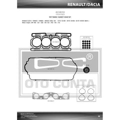 Clio Motor Contası Takım Üst 1990-2012 Oto Conta 7701475822