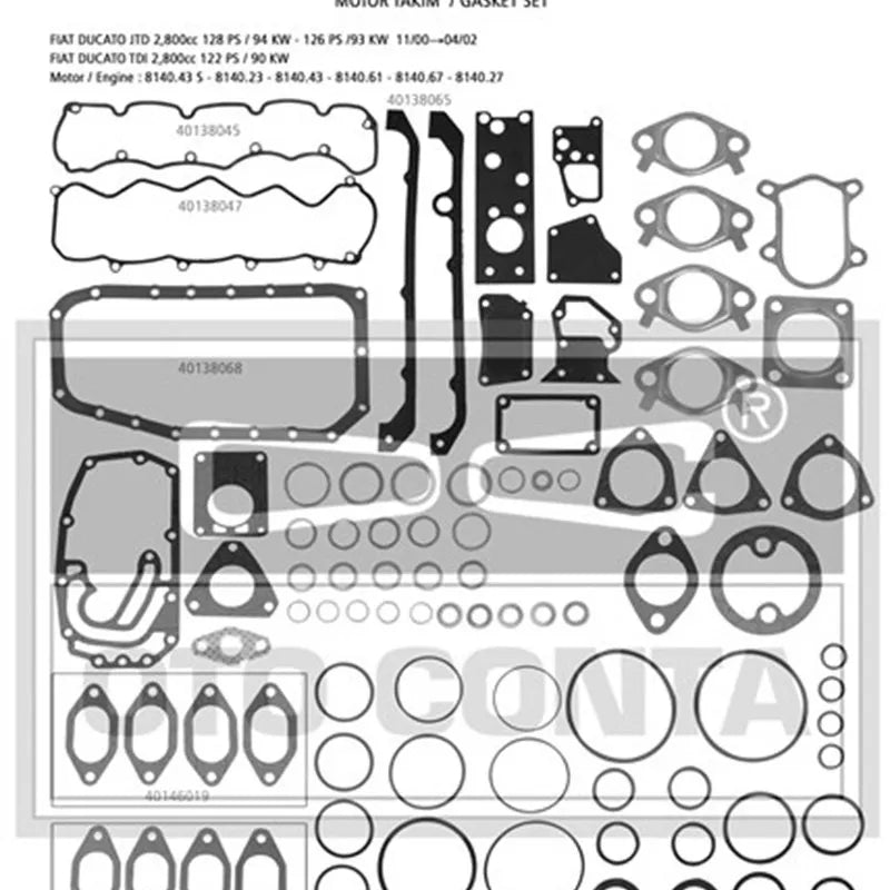 Master Motor Contası Takım Alt + Üst 1998-2003