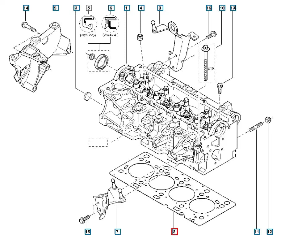 Kangoo Silindir Kapak Contası Şema