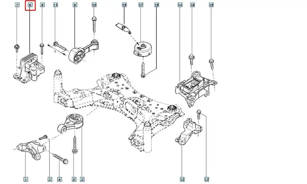 Laguna Motor Ön Bağlantı Takozu Şema