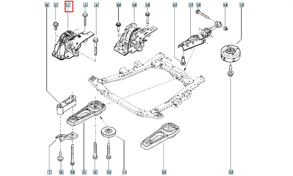 Duster Motor Ön Bağlantı Takozu Şema