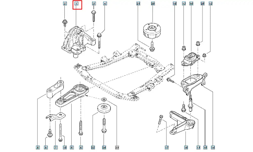 Duster Motor Ön Bağlantı Takozu Şema