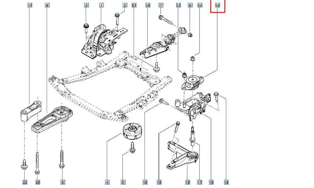 Trafic Motor Arka Bağlantı Takozu Şema