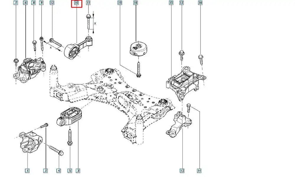 Laguna Motor Arka Bağlantı Takozu Şema