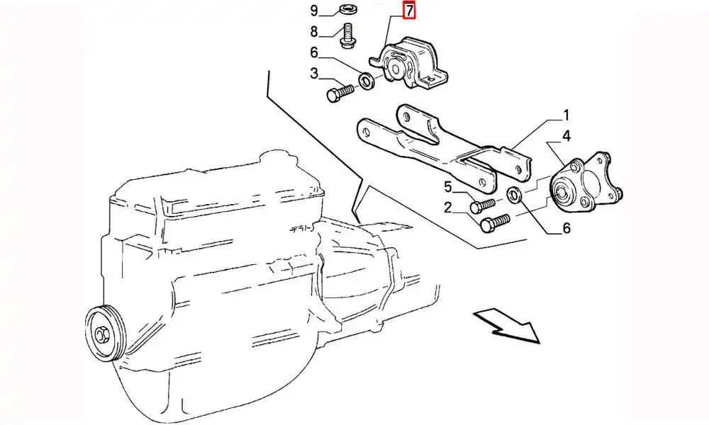 Ducato Motor Arka Bağlantı Takozu Şema