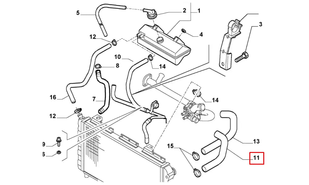 Ducato Motor Radyatörü Alt Hortumu Şema