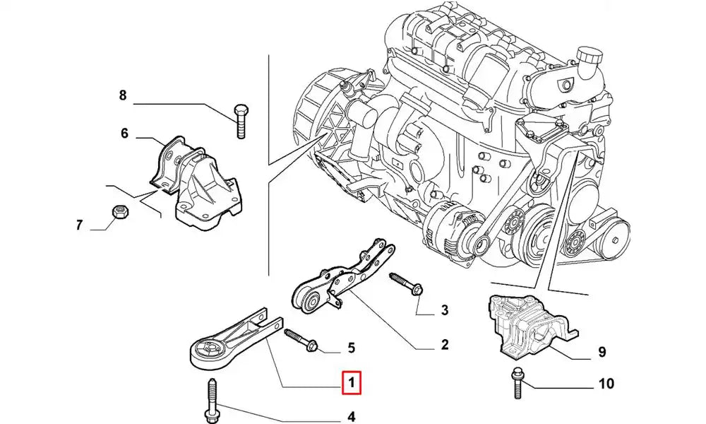 Ducato Motor Arka Bağlantı Takozu Şema