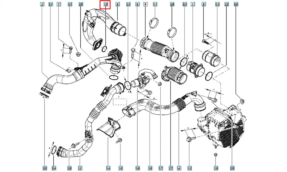 Lodgy Turbo Hortumu O-Ring Contası Şema
