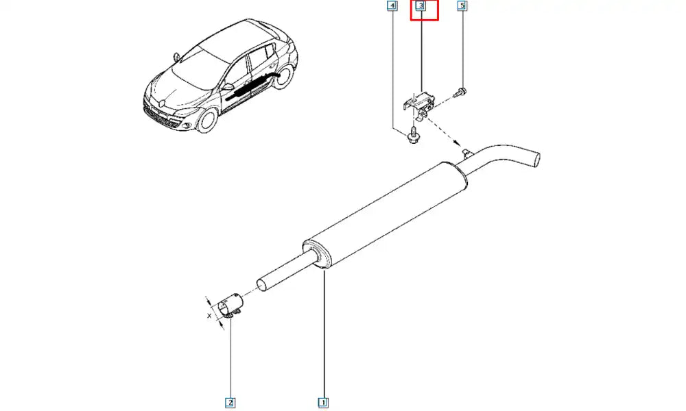 Megane Egzoz Askı Ve Montaj Lastik Takozu Şema
