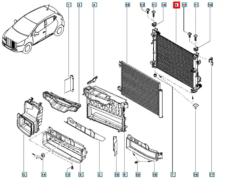 Lodgy Motor Su Radyatörü Şema