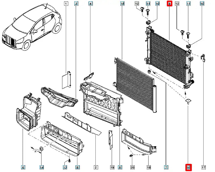 Lodgy Motor Su Radyatörü Şema