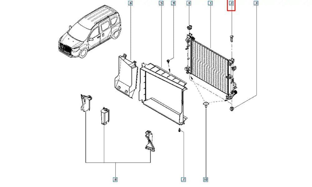 Lodgy Radyatör Bağlantı Ayağı Şema