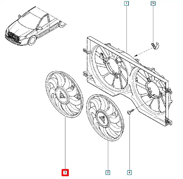 Laguna Fan Motoru Ve Fan Pervanesi Seti Şema