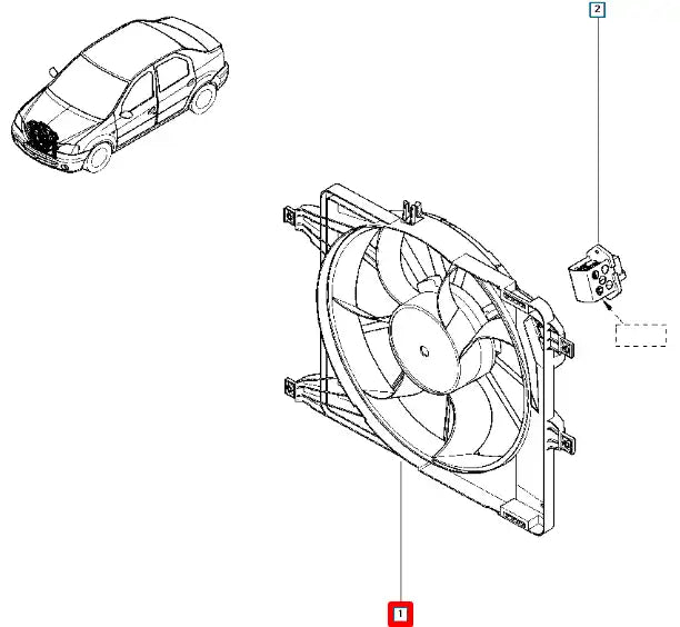 Sandero Fan Motoru Komple Şema