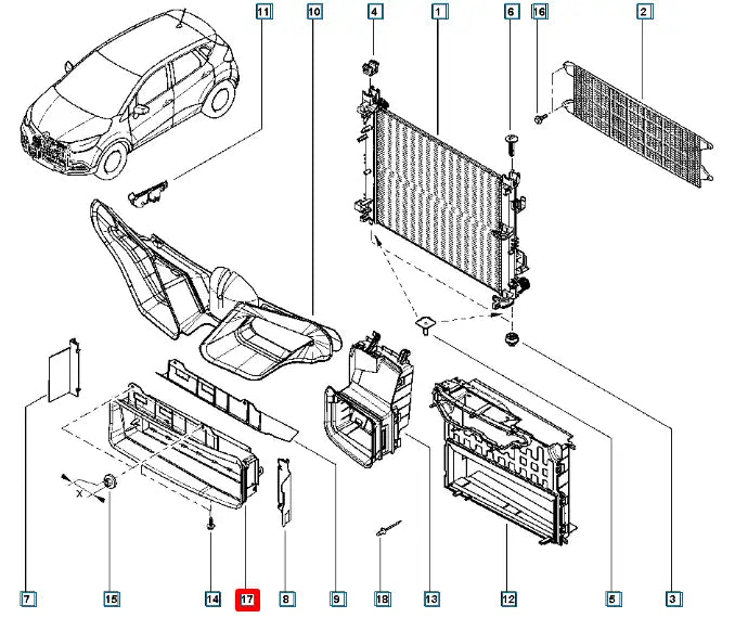 Clio Radyatör Davlumbazı Şema