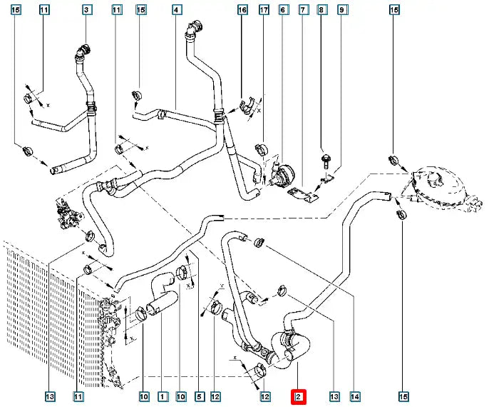 Master Motor Radyatörü Alt Hortumu Şema