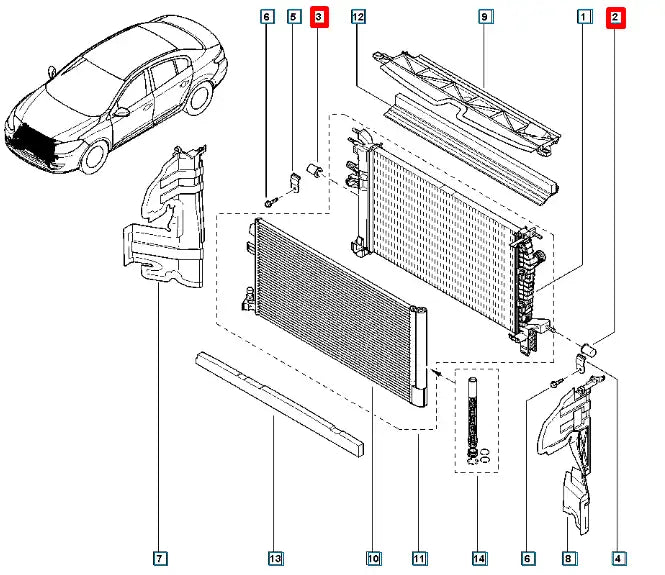 Megane Radyatör Bağlantı Ayağı Şema