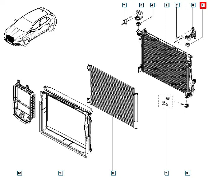 Kadjar Radyatör Bağlantı Ayağı Şema