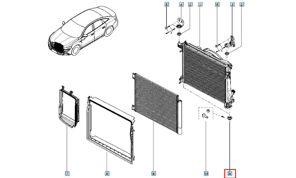 Megane Radyatör Bağlantı Ayağı Şema