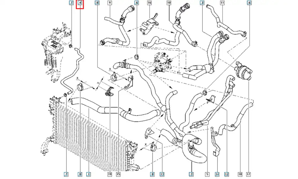 Laguna Radyatör Genleşme Depo Hortumu Şema
