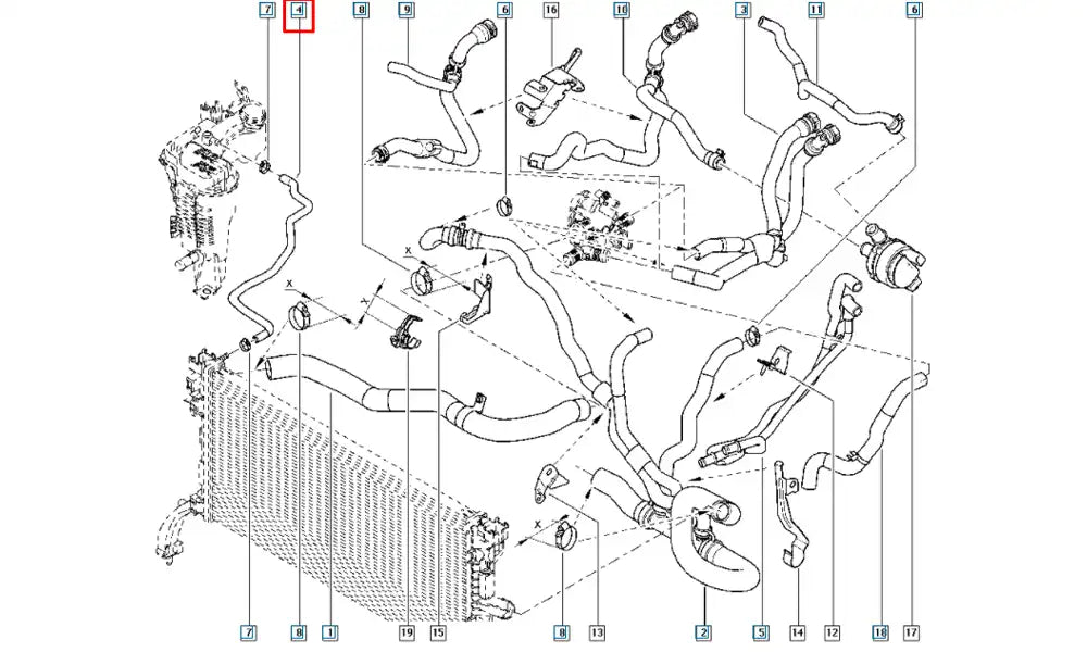 Laguna Radyatör Genleşme Depo Hortumu Şema