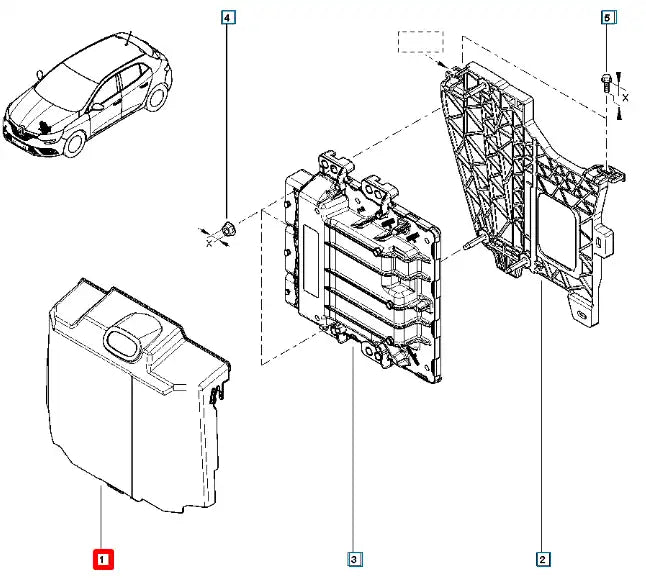 Megane Motor Beyni Koruma Kapağı Şema