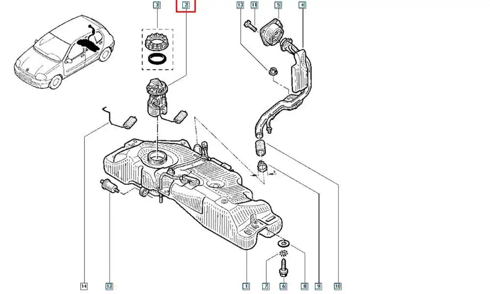 Clio Elektrikli Yakıt Pompa Motoru Şema