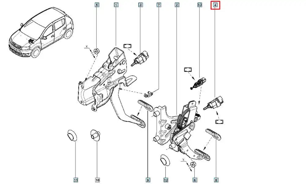 Clio Debriyaj Pedal Müşürü Şema