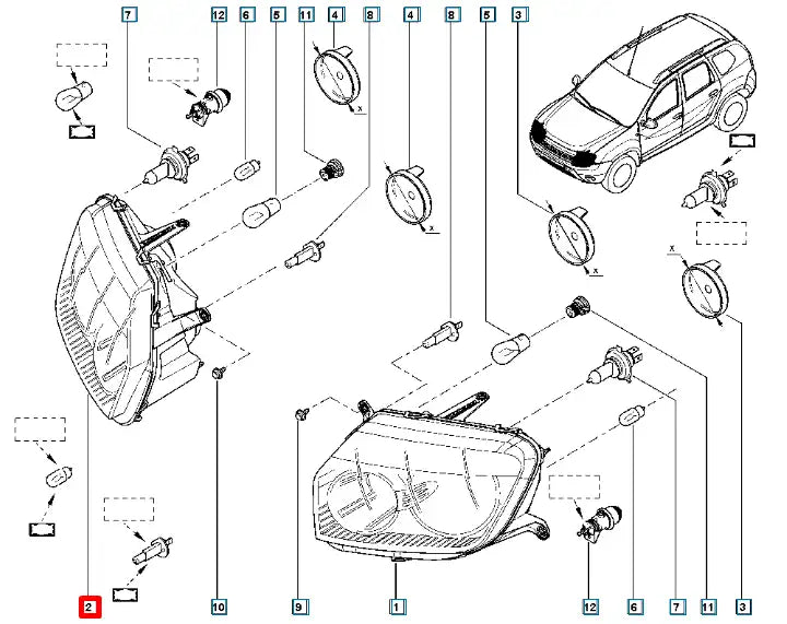Duster Ön Far Komple Şema