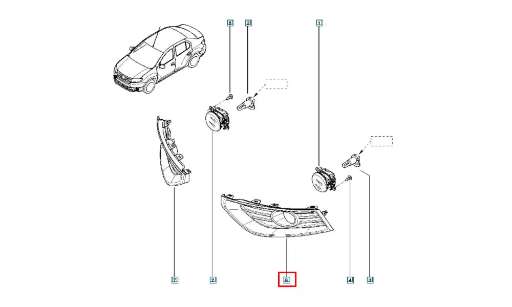 Clio Sis Farı Çerçevesi Şema