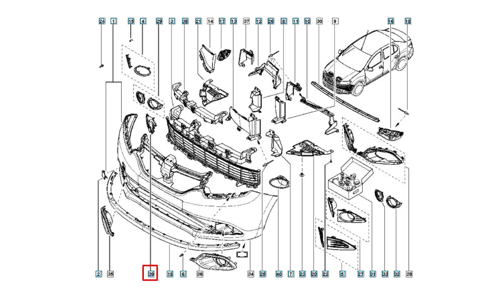 Clio Sis Farı Kapak Plastiği Şema