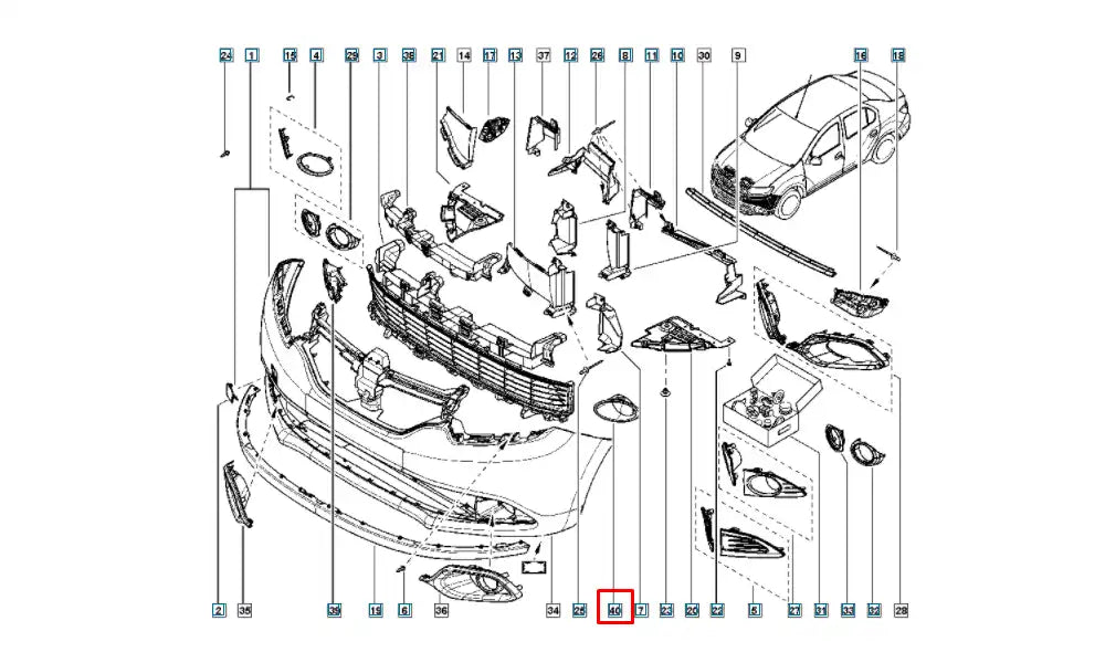Clio Sis Farı Kapak Plastiği Şema