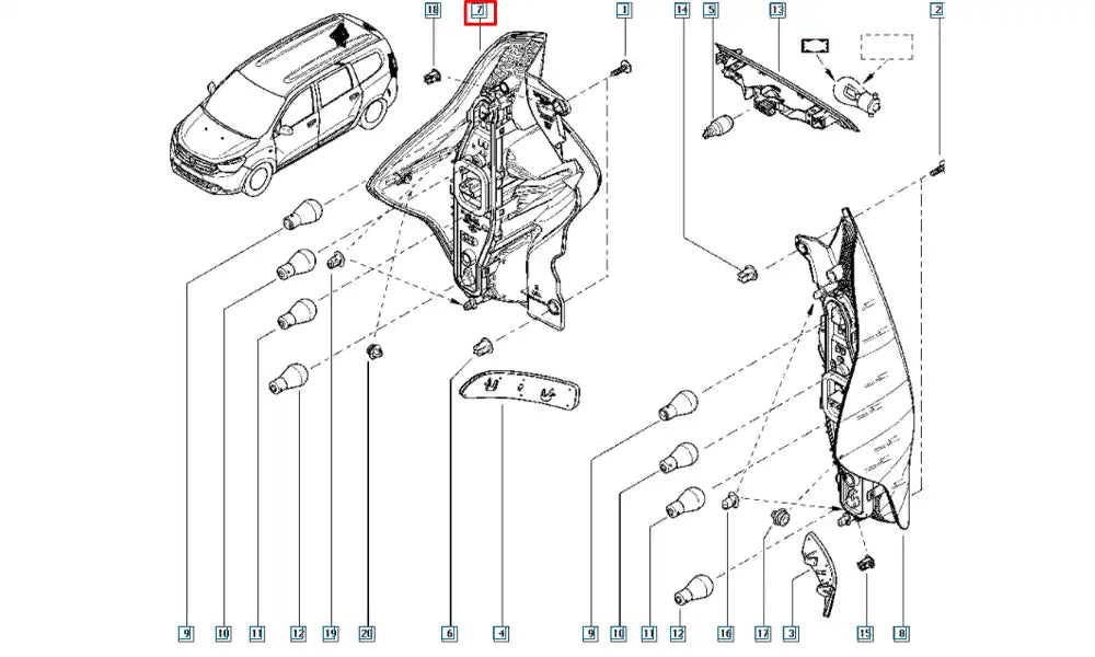 Lodgy Stop Lambası Şema