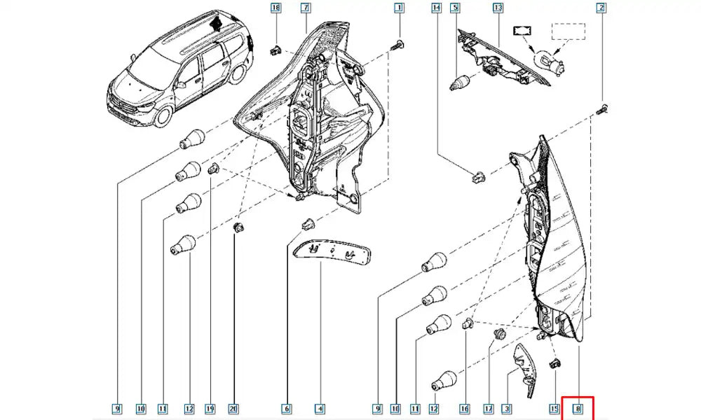 Lodgy Stop Lambası Şema