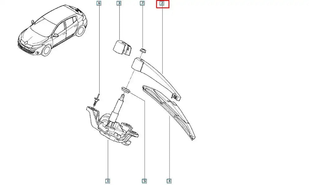 Captur Cam Silecek Kolu Şema