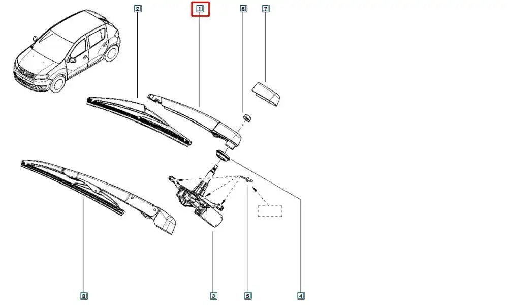 Captur Cam Silecek Kolu Şema
