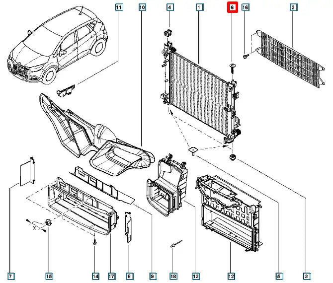 Sandero Radyatör Bağlantı Ayağı Şema