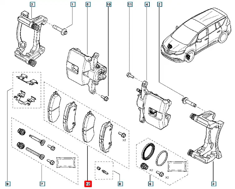 Megane Ön Fren Balatası Şema