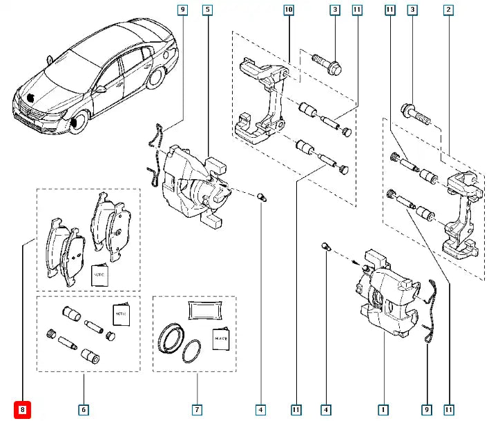 Laguna Ön Fren Balatası Şema