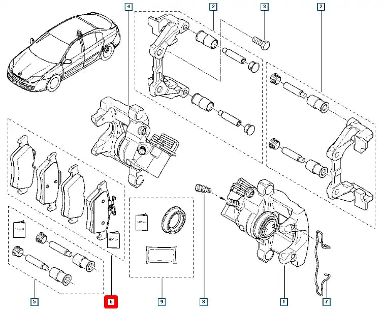 Espace Arka Fren Balatası Şema