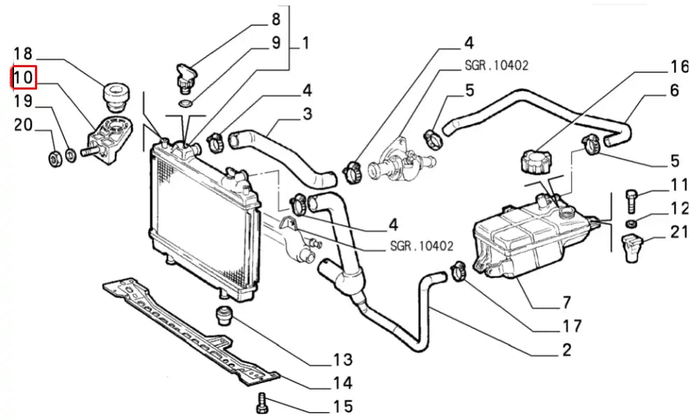 Marea Radyatör Bağlantı Ayağı Şema