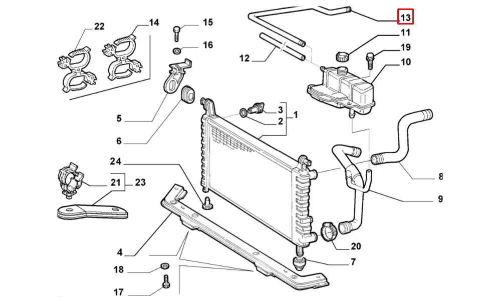 Palio Radyatör Genleşme Depo Hortumu Şema