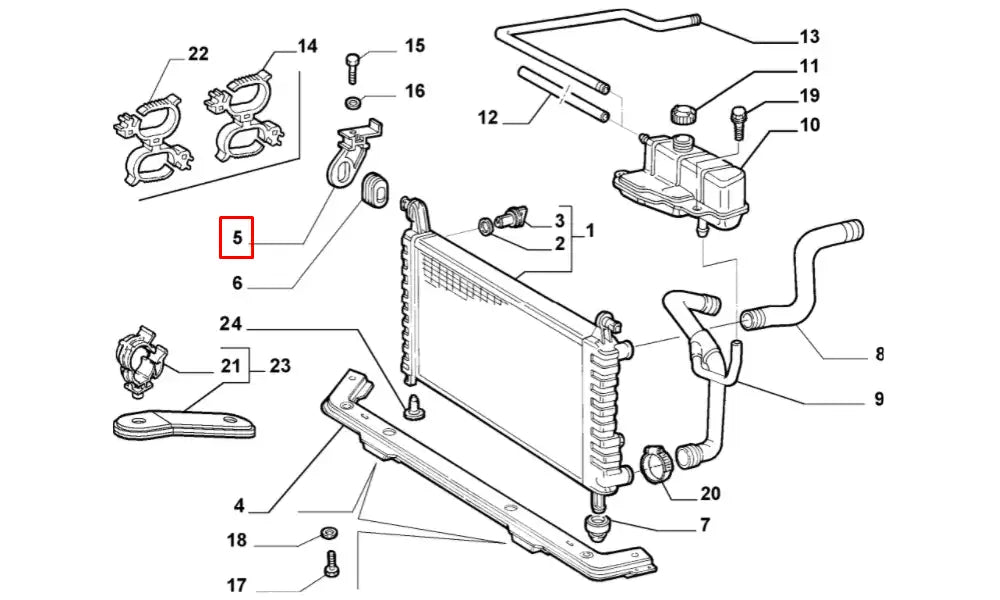 Palio Radyatör Bağlantı Ayağı Şema