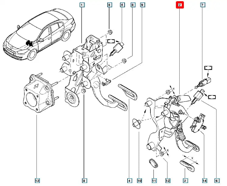 Fluence Debriyaj Pedalı Şema