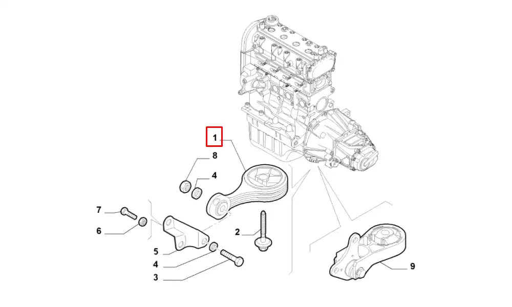 Punto Motor Arka Bağlantı Takozu Şema