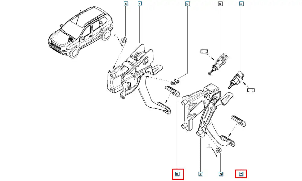 Dokker Fren, Debriyaj Pedal Lastiği Şema