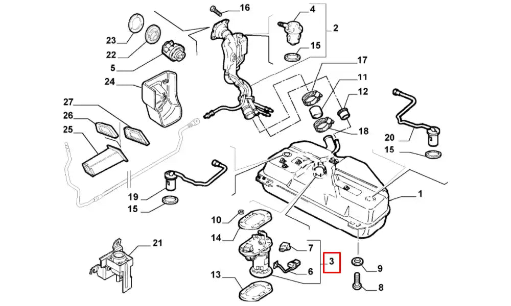 Palio Yakıt Depo Şamandırası Şema