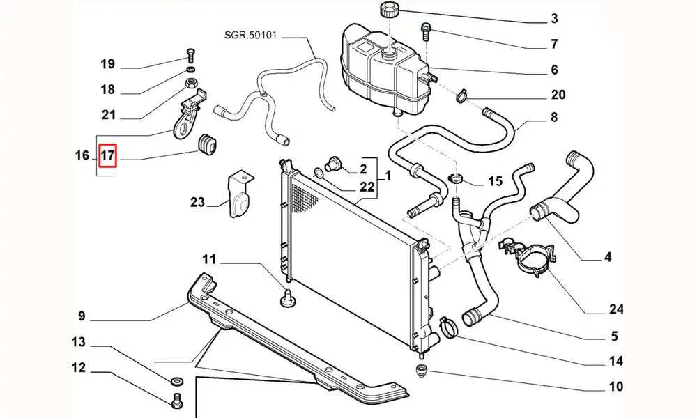 Siena Radyatör Bağlantı Ayağı Şema